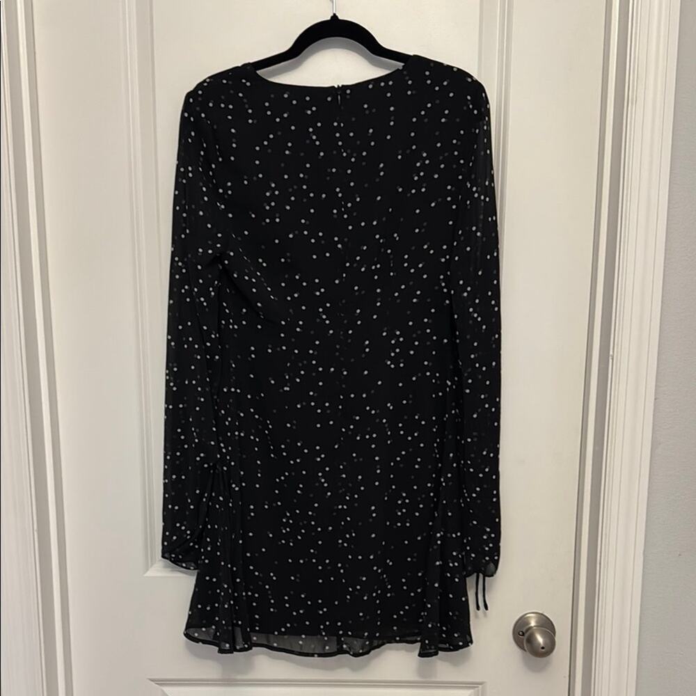 Sage Black and White Polka Dot Long Sleeve Dress - Picture 4 of 4